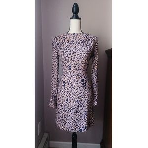 H&M Women's Purple Leapord Long Sleeve Mini Dress Size 6